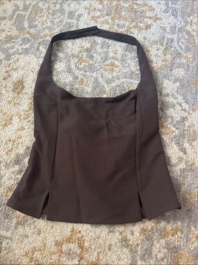 Whitefoxboutique Brown Halter Neck Women’s Top